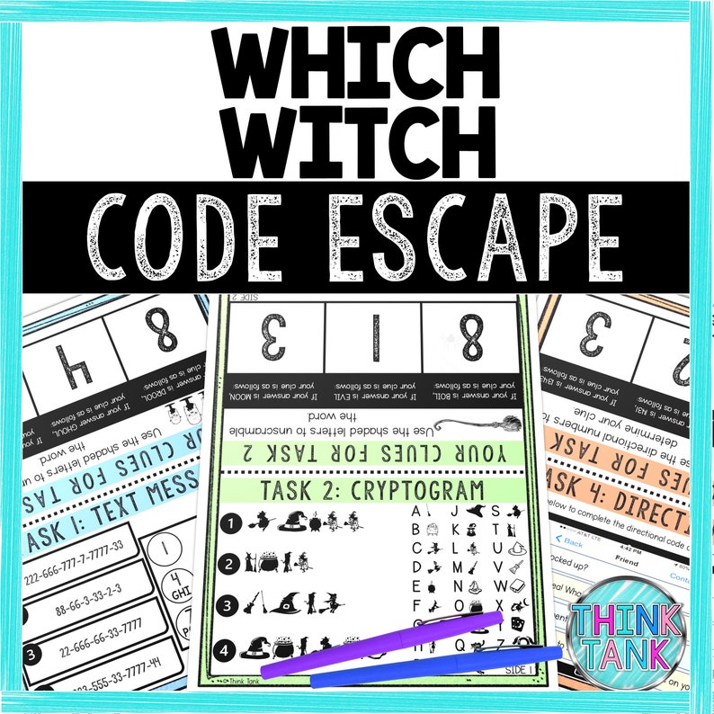 Which Witch Escape Room Code for Kids Printable Party Game Etsy