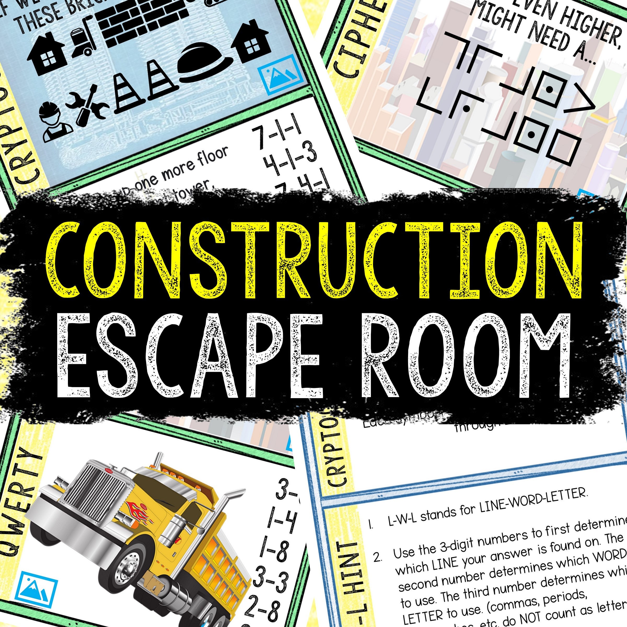 Escape Room for Kids - Printable Party Game – Construction Escape Room Kit  – Birthday Party Games - Kids Puzzles – Family Game Night - Etsy