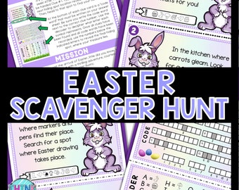 Easter Scavenger Hunt for Kids, Indoor Printable Game, Secret Code Puzzles, Holiday Fun, Family Game Night, At Home Fun, Treasure Hunt