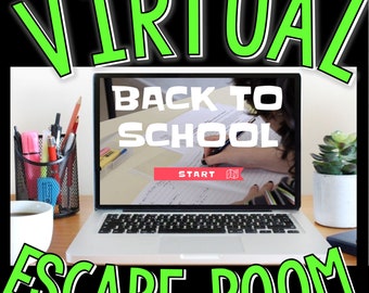 Back to School Virtual Escape Room for Kids, Digital Escape Room Game, Puzzles, Zoom Games, Family Game Night, First Day of School Activity