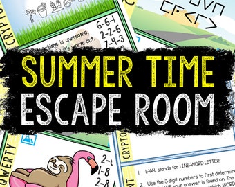 Escape Room for Kids - DIY Printable Game – Summer Time Escape Room Kit – Birthday Party Games - Kids Puzzle Game – Family Game Night