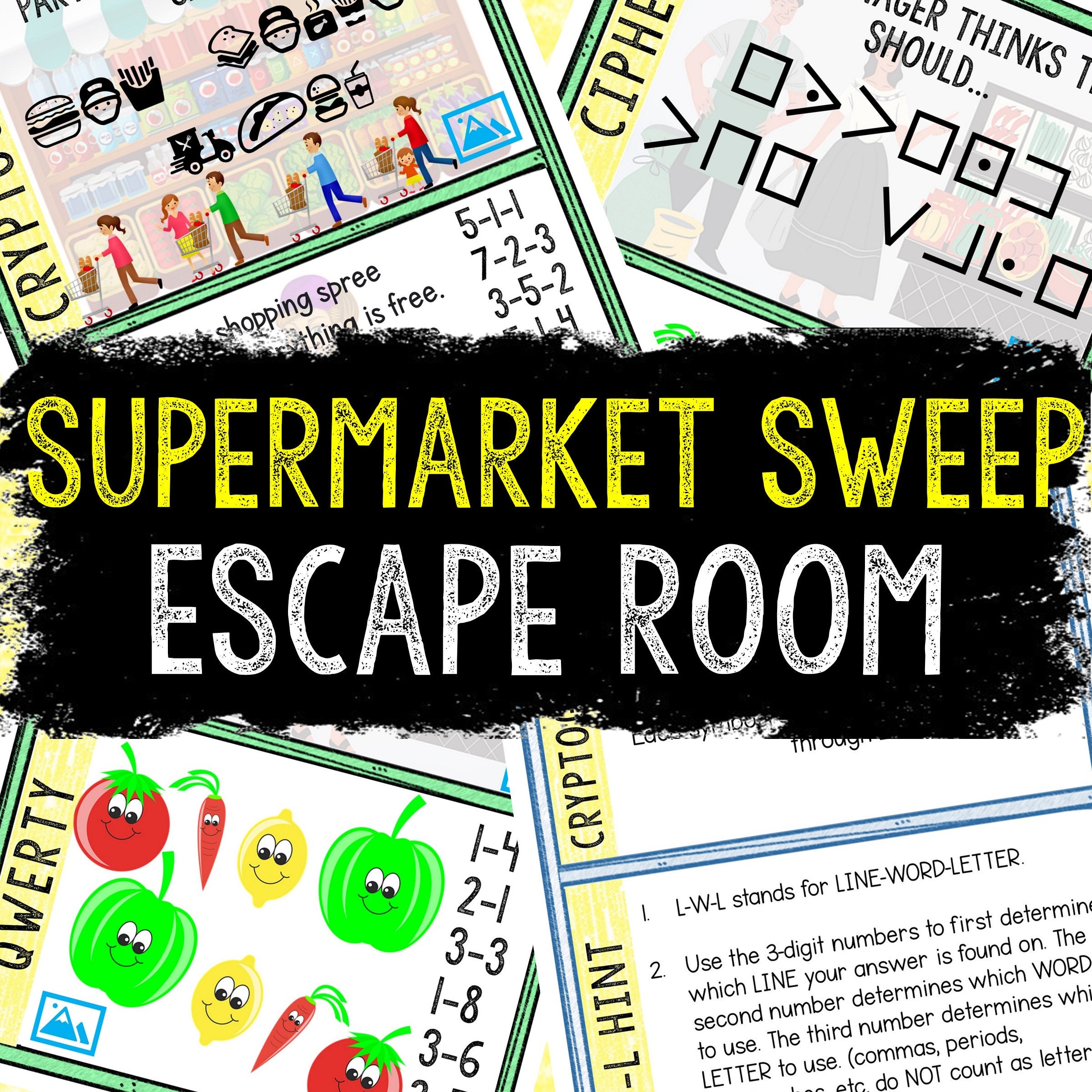 Escape Room for Kids - Printable Party Game – Supermarket Sweep Escape Room  Kit – Birthday Party Games - Kids Puzzles – Family Game Night - Etsy