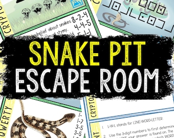 Escape Room Game for Kids - Printable Party Game – Snake Pit Escape Room Kit – Birthday Party Game - Kids Puzzle – Family Game Night