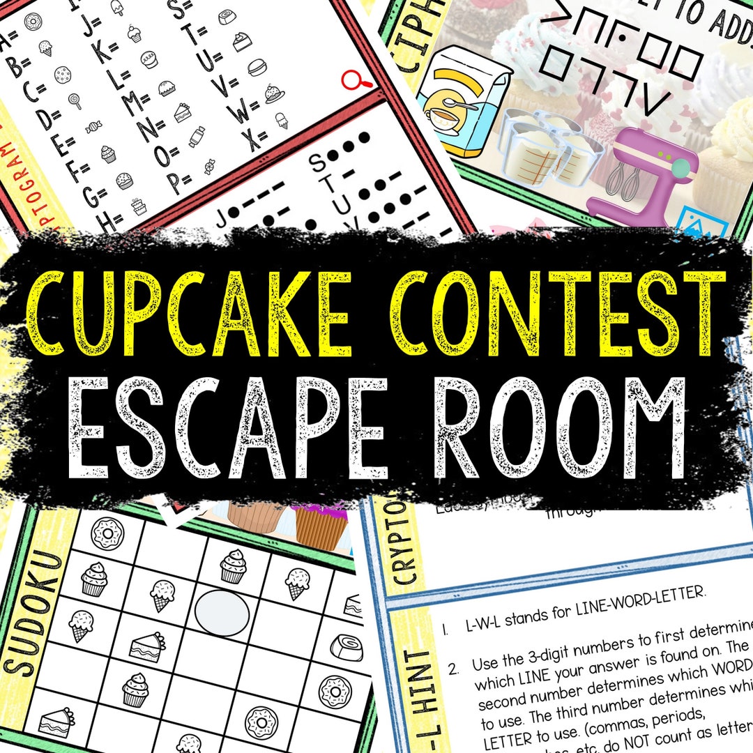 Escape Room for Kids - DIY Printable Game – Cupcake Contest Escape Room Kit  – Birthday Party Games - Kids Puzzle Game – Family Game Night - Etsy