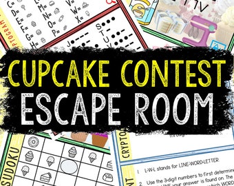 Escape Room for Kids - DIY Printable Game – Cupcake Contest Escape Room Kit – Birthday Party Games - Kids Puzzle Game – Family Game Night