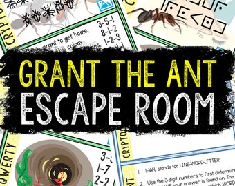 Escape Room for Kids - DIY Printable Game – Grant the Ant Escape Room Kit – Birthday Party Games - Kids Puzzle Game – Family Game Night