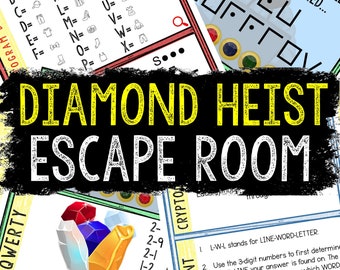 Escape Room for Kids - Printable Party Game – Diamond Heist Escape Room Kit – Birthday Party Games - Kids Puzzles – Family Game Night