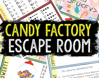 Escape Room for Kids - DIY Printable Game – Candy Factory Escape Room Kit – Birthday Party Games - Kids Puzzle Game – Family Game Night