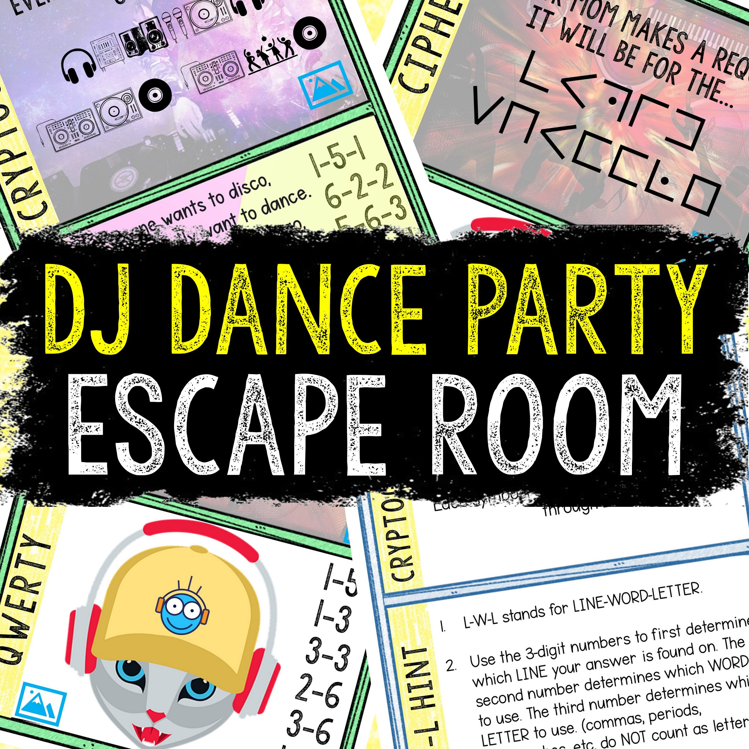 Escape Room for Kids - Printable Party Game – D.J. Dance Party Escape Room  Kit – Birthday Party Games - Kids Puzzles – Family Game Night - Etsy