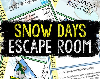 Escape Room for Kids - Printable Party Game – Snow Days Escape Room Kit – Birthday Party Games - Kids Puzzles – Family Game Night