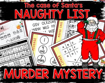 Christmas Murder Mystery Game for Kids, Spy Party, Family Game Night, Secret Agent, Escape Room, Printable, Christmas Party Game or Gift