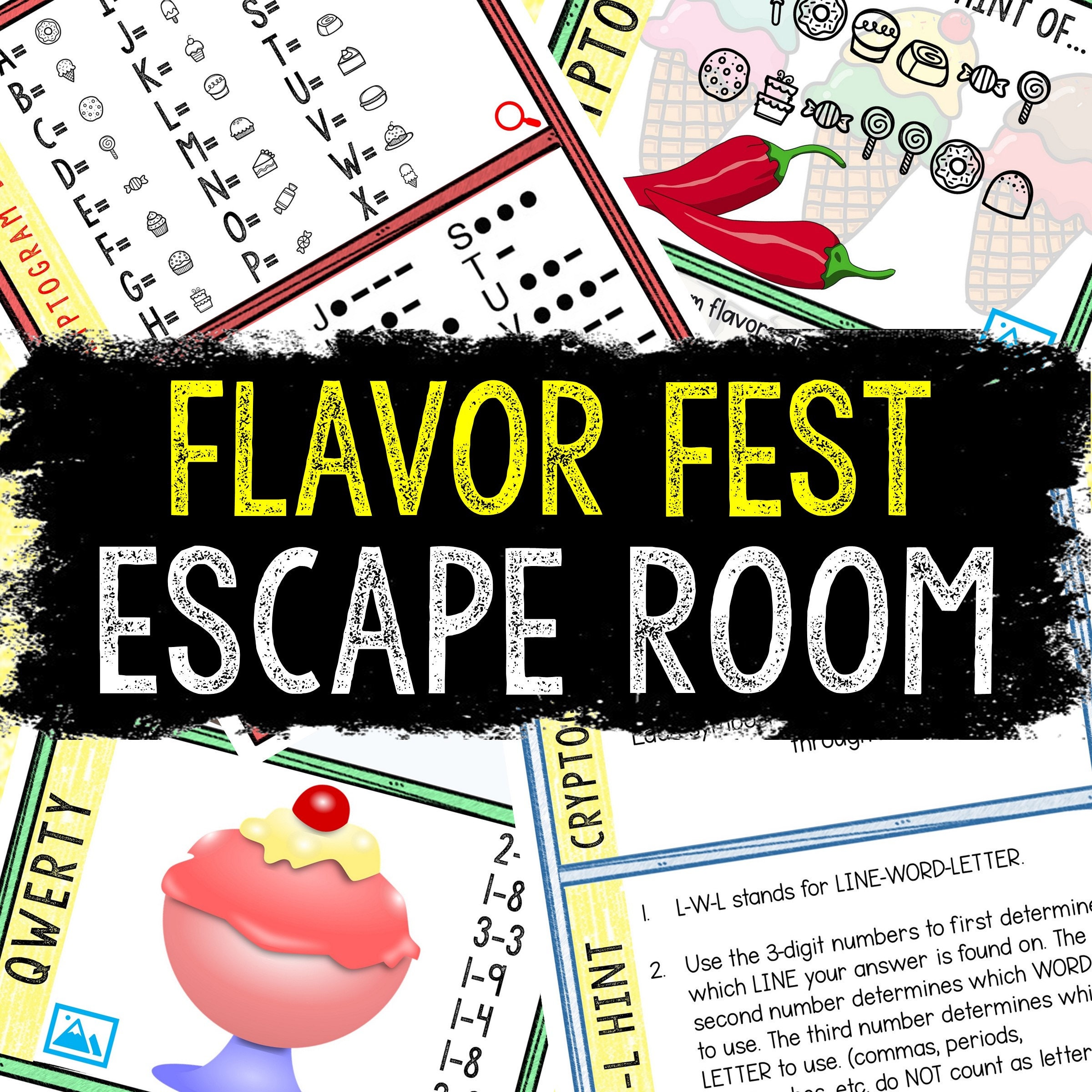 escape room for kids diy printable game ice cream escape etsy