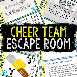 Escape Room for Kids - Printable Party Game – Cheer Team Escape Room Kit – Birthday Party Games - Kids Puzzle Game – Family Game Night