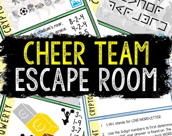 Escape Room for Kids - Printable Party Game – Cheer Team Escape Room Kit – Birthday Party Games - Kids Puzzle Game – Family Game Night