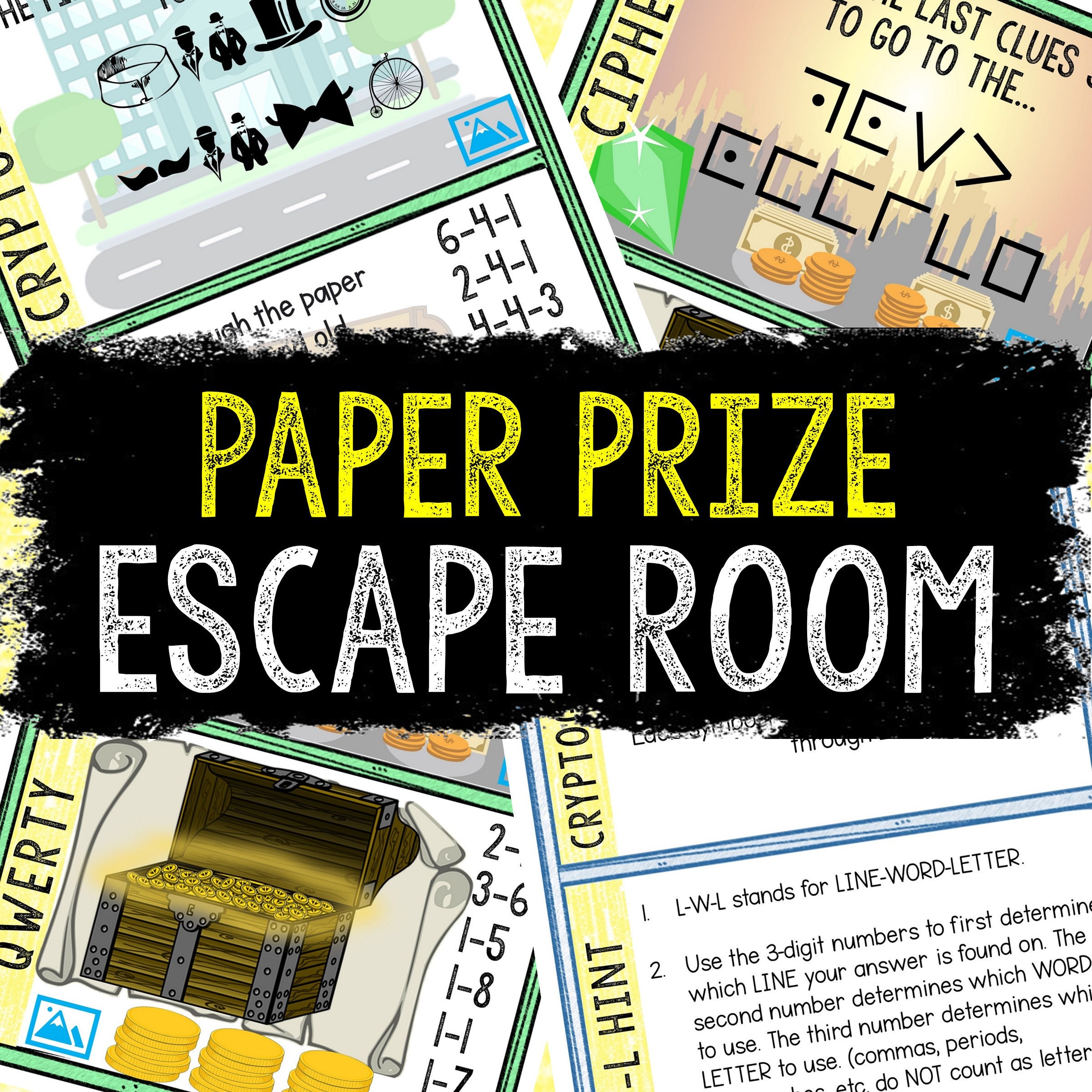 Escape Room for Kids Printable Party Game Paper Prize Etsy