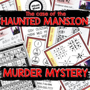 Halloween Haunted Mansion Murder Mystery Game for Kids – Spy Party – Puzzle Codes – Escape Room – Printable Party Props - Halloween Game