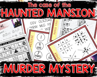 Halloween Haunted Mansion Murder Mystery Game for Kids – Spy Party – Puzzle Codes – Escape Room – Printable Party Props - Halloween Game
