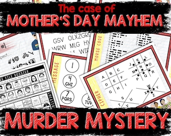 Murder Mystery Game for Kids – Spy Party – Mother's Day Mayhem – Secret Agent Code – Escape Room – Printable Party Props - Birthday  Game