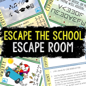 Escape Room for Kids - Printable Party Game – Escape the School Kit – Birthday Party Games - Kids Puzzle Game – Family Game - End of Year