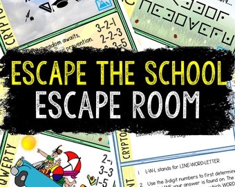 Escape Room for Kids - Printable Party Game – Escape the School Kit – Birthday Party Games - Kids Puzzle Game – Family Game - End of Year