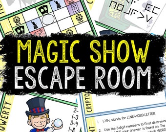 Escape Room for Kids - Printable Party Game – Magic Show Escape Room Kit – Birthday Party Games - Kids Puzzles – Family Game Night