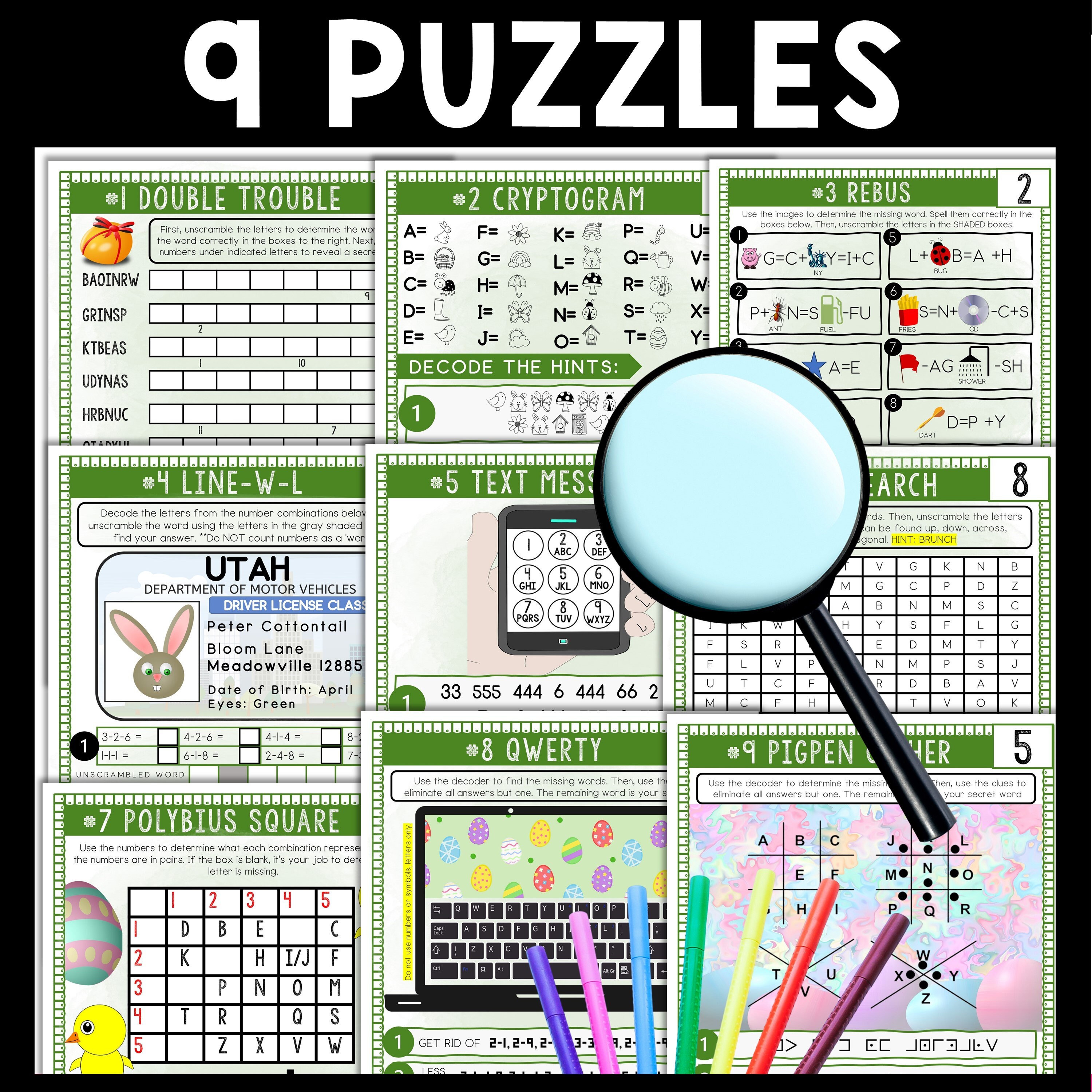 Easter Escape Room for Kids, Printable Party Game, Cipher Puzzles ...
