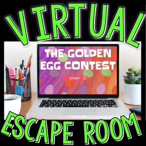 Easter Virtual Escape Room for Kids, Golden Egg, Digital Escape Room Game, Puzzles, Zoom Games, Family Game Night, Online Party Game, Easter imagen 1