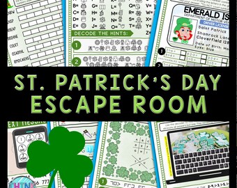 St. Patrick's Day Escape Room for Kids, Printable Party Game, Cipher Puzzles, Birthday Party, Family Game Night, Holiday Activity, Mystery