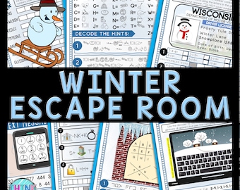 Winter Escape Room for Kids, Printable Party Game, Cipher Puzzles, Birthday Party, Family Game Night, Inclusive Christmas Activity, Mystery