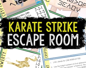 Escape Room for Kids - Printable Party Game – Karate Strike Escape Room Kit – Birthday Party Games - Kids Puzzles – Family Game Night