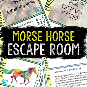 Escape Room for Kids - Printable Party Game – Morse Horse Escape Room Kit – Birthday Party Games - Kids Puzzles – Family Game Night