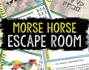 Escape Room for Kids - Printable Party Game – Morse Horse Escape Room Kit – Birthday Party Games - Kids Puzzles – Family Game Night