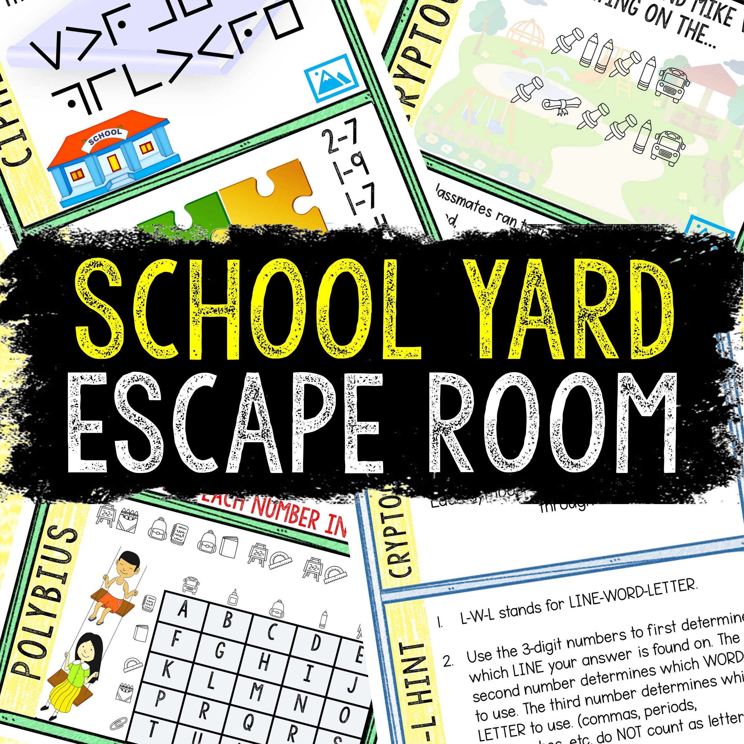 Escape Room for Kids - Printable Party Game – School Yard Escape Room Kit –  Birthday Party Games - Kids Puzzles – Family Game Night - Etsy
