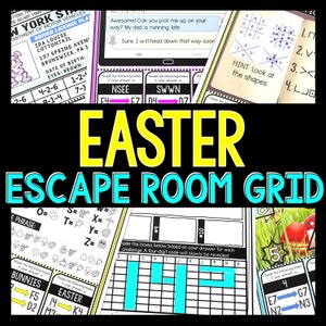 Easter Escape Room GRID for Kids, Printable Party Game, Scavenger Hunt, Kids Puzzles, Family Games, Easter Sunday, Classroom Party