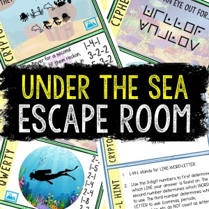 Escape Room for Kids - Printable Party Game – Under the Sea Escape Room Kit – Birthday Party Games - Kids Puzzles – Family Game Night