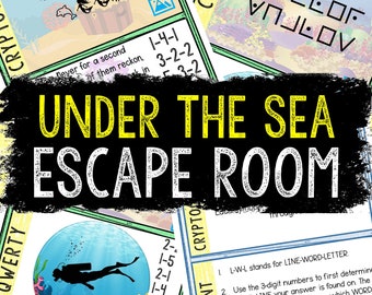 Escape Room for Kids - Printable Party Game – Under the Sea Escape Room Kit – Birthday Party Games - Kids Puzzles – Family Game Night