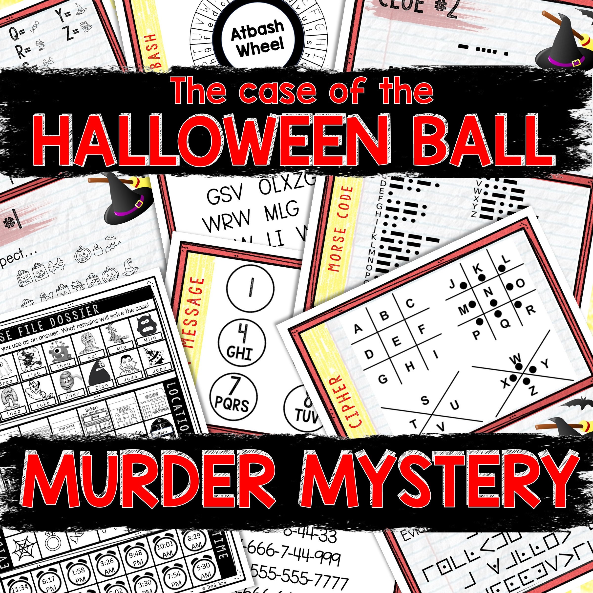 Halloween Murder Mystery Game for Kids, Spy Party, Secret Agent Codes, Escape Room, Printable Party Props, Halloween Party Game, Spooky Fun