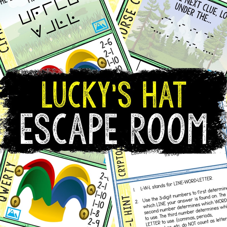 St. Patrick's Day Escape Room Game for Kids Printable Party Game Lucky's Hat Birthday Party Game Kids Puzzle Family Game Night image 1