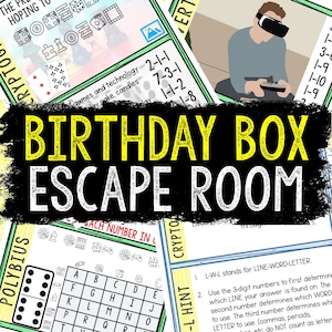 Escape Room for Kids - Printable Party Game – Birthday Box Escape Room Kit – Birthday Party Games - Kids Puzzles – Family Game Night