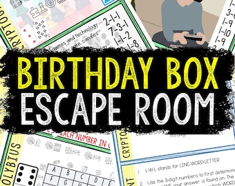 Escape Room for Kids - Printable Party Game – Birthday Box Escape Room Kit – Birthday Party Games - Kids Puzzles – Family Game Night