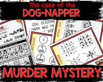 Murder Mystery Game for Kids – Spy Party – Dog-napper – Secret Agent Code – Escape Room – Printable Party Props - Birthday  Game