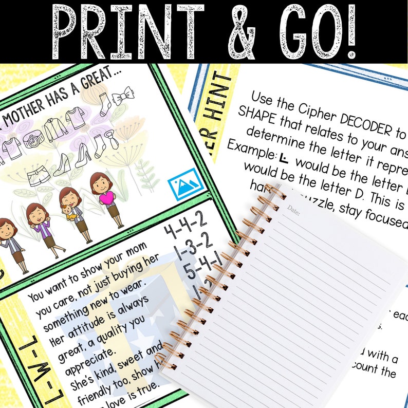 Escape Room for Kids - Printable Party Game – Mother's Day Escape Room Kit – Birthday Party Games - Kids Puzzles – Family Game Night image 2