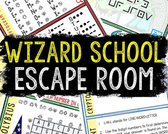 Escape Room for Kids - DIY Printable Game – Wizard School Escape Room Kit – Birthday Party Games - Kids Puzzle Game – Family Game Night