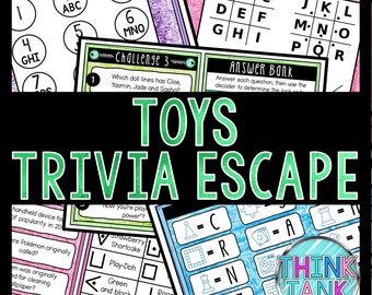 Toys Trivia Game - Escape Room for Kids - Printable Party Game – Birthday Party Game - Kids Activity – Family Game - Quiz