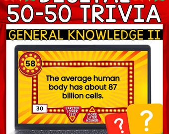 Virtual Trivia Game, General Knowledge II, Digital Quiz, PowerPoint, Family Game Night, Online Party Game, Quiz Show, Team Trivia, Pub Quiz