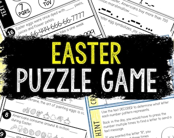 Easter Puzzles for Kids - Printable Party Game – Kids Puzzles – Family Game Night - Holiday Activities - Easter Game - Gift Idea