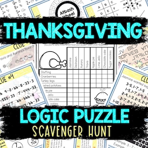 christmas logic puzzle scavenger hunt game for kids party etsy