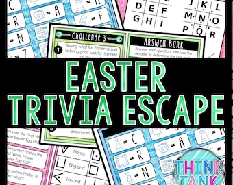 Easter Trivia Game - Escape Room for Kids - Printable Party Game – Birthday Party Game - Kids Activity – Family Game - Easter Quiz