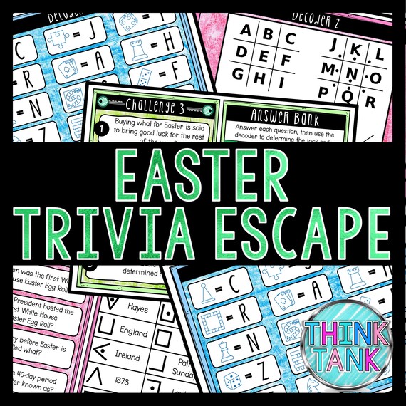 Easter Trivia Game - Escape Room for Kids - Printable Party Game – Birthday Party Game - Kids Activity – Family Game - Easter Quiz