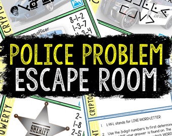 Escape Room for Kids - Printable Party Game – Police Problem Escape Room Kit – Birthday Party Games - Kids Puzzles – Family Game Night